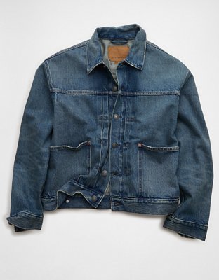 AE Relaxed Fit Denim Utility Jacket - Blue Powder