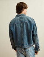 AE Relaxed Fit Denim Utility Jacket - Blue Powder