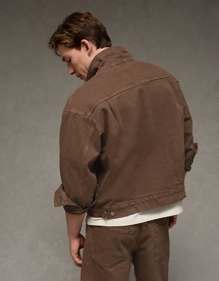 AE Relaxed Fit Denim Trucker Jacket - Brown