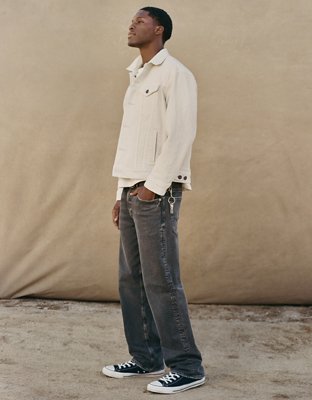 AE Relaxed Denim Jacket - Light Gray
