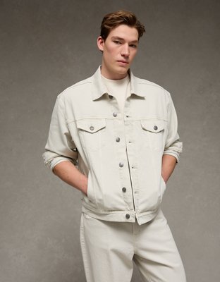 AE Relaxed Denim Jacket - Light Gray