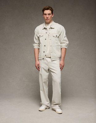 AE Relaxed Denim Jacket - Light Gray