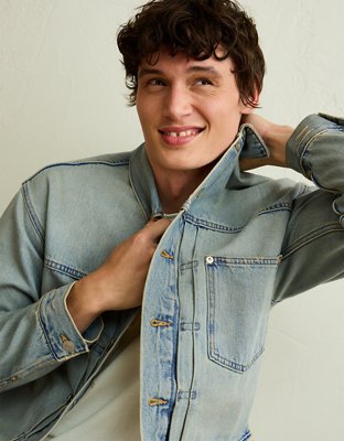 AE Relaxed Fit Denim Jacket - Light Blue