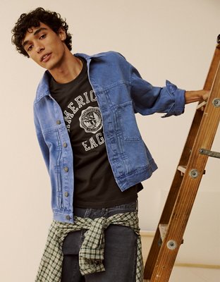 AE Relaxed Fit Denim Jacket - Ocean