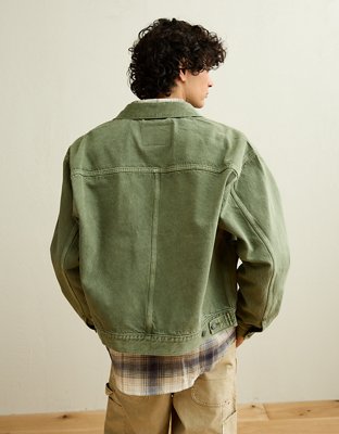 AE Relaxed Fit Denim Jacket - Olive Moss