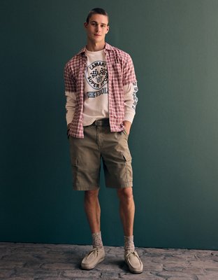 AE 10" Flex Lived-In Cargo Short - Green Olive