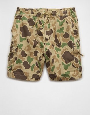 AE 6.5" Flex Lived-In Pull-On Cargo Short - Camo Green