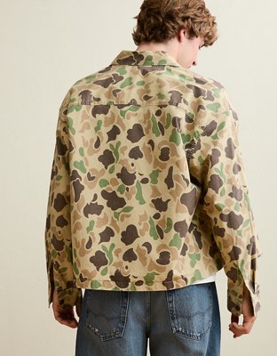 AE Boxy Fit Overshirt - Camo Green