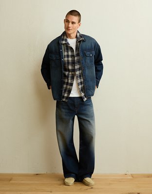 AE x Lamine Yamal Denim Overshirt - Light Wash