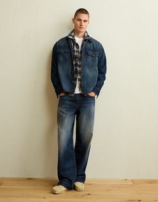 AE x Lamine Yamal Denim Overshirt - Light Wash