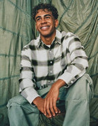 AE x Lamine Yamal Flannel Button-Up Shirt - Green Sand