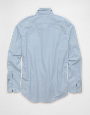 AE Slim Fit Poplin Button-Up Shirt - Cerulean Blue