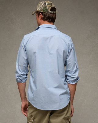AE Slim Fit Poplin Button-Up Shirt - Cerulean Blue
