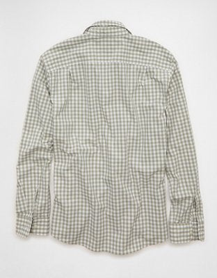 AE Standard Fit Poplin Button-Up Shirt - Green