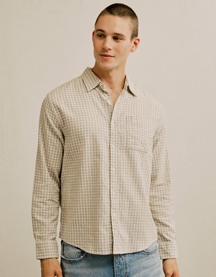 AE Standard Fit Poplin Button-Up Shirt - Green