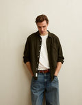 AE Standard Fit Twill Button-Up Shirt - Olive