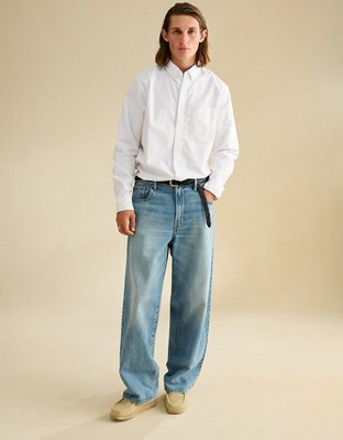AE Standard Fit Oxford Button-Up Shirt - White