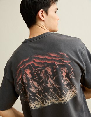 AE Boxy Destination Graphic T-Shirt - Charcoal