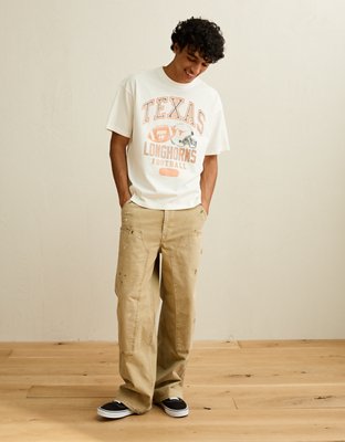 AE Boxy Fit Texas Longhorns Graphic T-Shirt - Air White