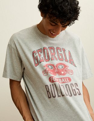 AE Boxy Fit Georgia Bulldogs Graphic T-Shirt - Medium Heather Gray