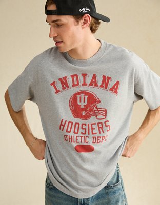 AE Boxy Fit Indiana Hoosiers Graphic T-Shirt - Heather Frost