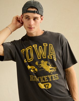AE Boxy Fit Iowa Hawkeyes Graphic T-Shirt - Dusted Slate