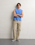 AE Boxy Fit Sueded Jersey Tank Top - Bright Blue