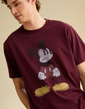 AE Standard Fit Mickey Mouse Graphic T-Shirt - Burgundy