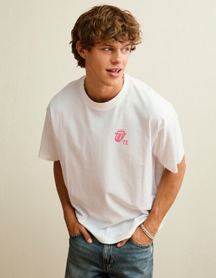 AE Boxy Fit The Rolling Stones Graphic T-Shirt - White