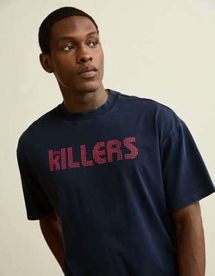 AE Boxy Fit The Killers Graphic T-Shirt - Navy