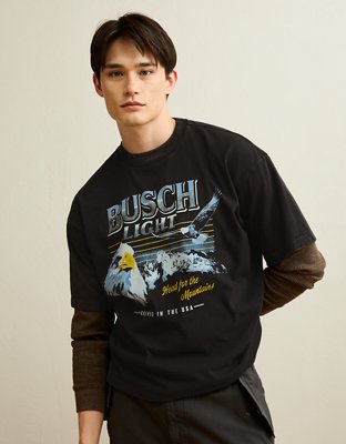 AE Boxy Fit Busch Light Graphic T-Shirt - Black