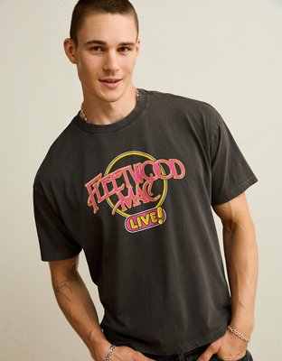 AE Boxy Fit Fleetwood Mac Graphic T-Shirt - Dusted Slate