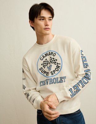 AE Boxy Fit Long Sleeve Camaro Thermal Graphic T-Shirt - Cream