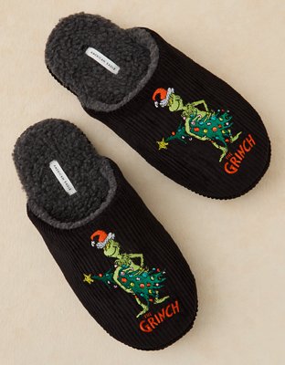 AE Grinch Corduroy Slipper - Black
