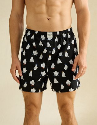 AEO Men's Halloween Stretch Cotton Boxer Short - Black Magic