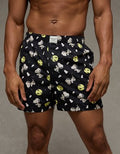 AEO Men's Halloween Snoopy Stretch Cotton Boxer Short - Black Obsidian