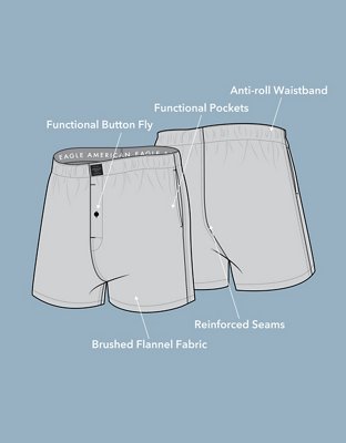 AEO Men's Flannel Pocket Boxer Short - Pine