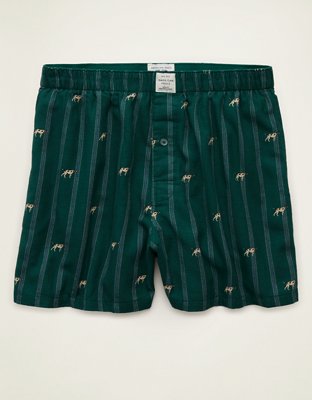 AEO Men's Flannel Pocket Boxer Short - Pine