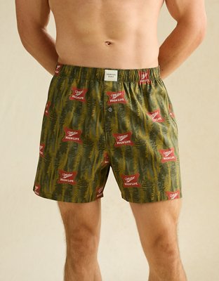 AEO Men's Miller High Life Stretch Cotton Boxer Short - Olive Petal