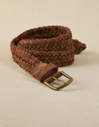 AE Braided Suede Belt - Dark Tan