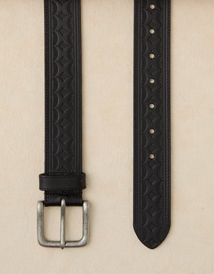 AE Tooled Leather Belt - Black