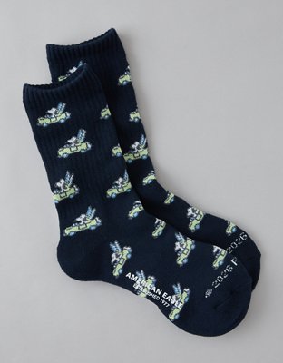 AE Snoopy Crew Socks - Bold Black