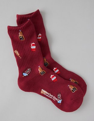 AE Graphic Crew Socks - Red
