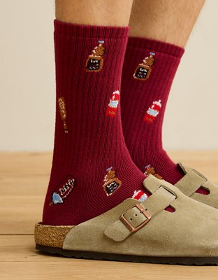 AE Graphic Crew Socks - Red