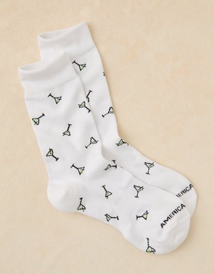 AE Classic Graphic Crew Socks - White