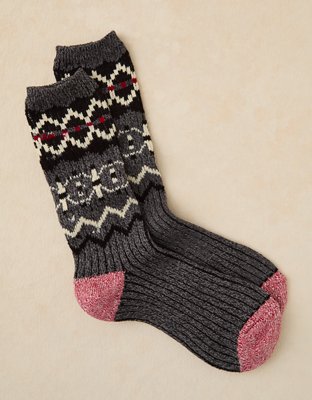 AE Fairisle Boot Socks - Grey