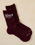 AE Nice Graphic Crew Socks - Burgundy