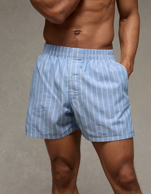 AEO Men's Poplin Classic Pocket Boxer Short - Bright Blue