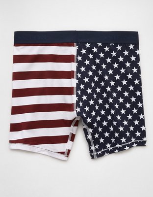 AEO Men's Stars & Stripes 6" Classic Cotton Boxer Brief - Navy