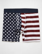 AEO Men's Stars & Stripes 6" Classic Cotton Boxer Brief - Navy